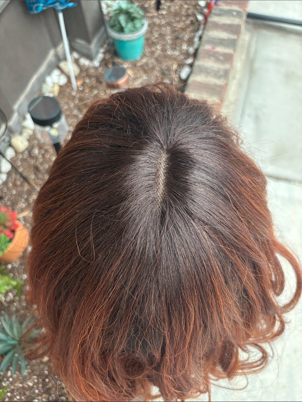 Collection Curly Layered Synthetic Wig - Copper Red with Caramel Highlights - Picture 3 of 3